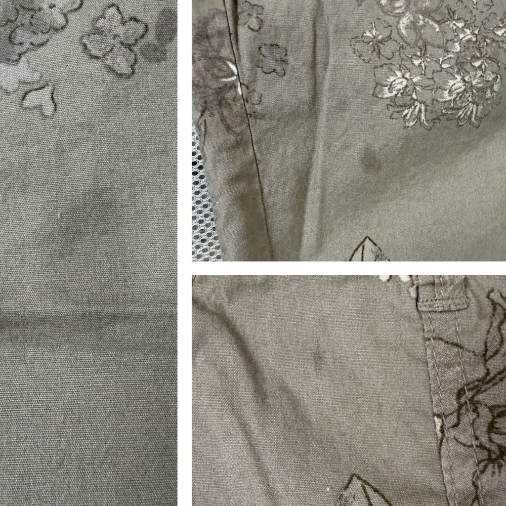 Democracy Flex-ellent Floral Cargo Pants Size 14 Khaki Tan Floral Boho Utility - Picture 13 of 16